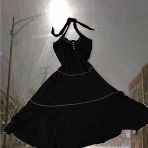 Elegant Black Halter Dress